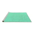 thumbnail image 2 of Ahgly Company Machine Washable Indoor Round Solid Turquoise Blue Modern Area Rugs, 5' Round, 2 of 4