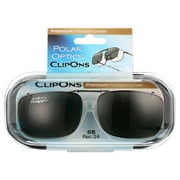 Polar Optics Unisex REC 24 GM 56 Rectangle ClipOns Sunglasses Gunmetal