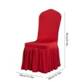 thumbnail image 3 of Universal Elastic Dining Chair Cover | Half Round Jacquard Velvet Stretch Slipcover | Wine Color Polyester Fabric | 95x40x40cm | Protective Furniture Covers for Home & Office, 3 of 6