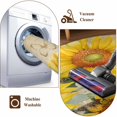 thumbnail image 7 of Round Area Rug 7 Ft, Vintage Yellow Sunflower Washable Non-Slip Circle Carpet for Living Room/Bedroom, Watercolor Botanical Retro Floral Low-Profile Large Runner Mat Collection Rugs for Indoor, 7 of 7