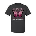 thumbnail image 2 of Wild Bobby Faith Hope Love Butterfly Ribbons Breast Cancer Awareness Men Tee, Charcoal, 4X-Large, 2 of 6
