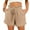 Khaki, variant on Mingw Shorts for Women Women's Mid Rise Shorts Elastic Comfortable Drawstring Waist Shorts