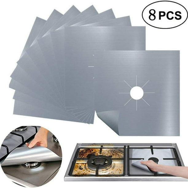8 Pack Gas Range Protectors Gas Stove Burner Protector Liner Cover