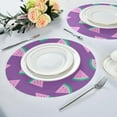 thumbnail image 6 of Purple Watermelon Dinner Mat, 15.4'' Round Placemat, Table, Non-Slip and Durable, Easy to Clean Home Decor, 6 of 7