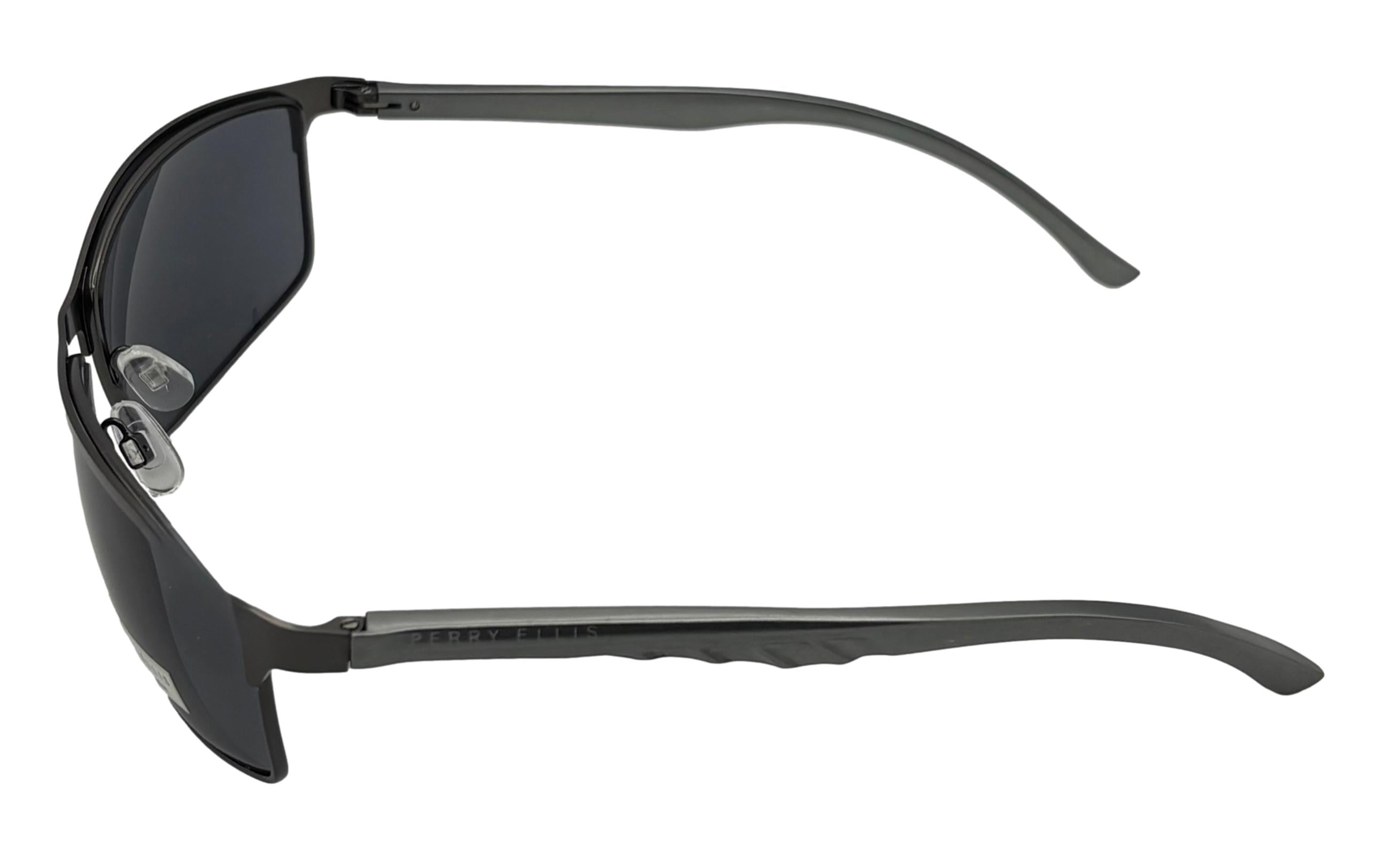 Perry Ellis Metal Men's Rectangle Sunglasses, Gunmetal, Smoke Lens PE75. 2