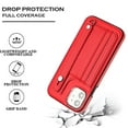 thumbnail image 4 of Nalacover Wallet Case for iPhone 12/12 Pro, Business PU Leather Unique Design Wristband Kickstand Credit Card Holder Slots Shockproof Scratch Resistant Phone Case for iPhone 12/12 Pro,Red, 4 of 6
