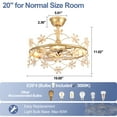 thumbnail image 4 of 20" Gold Chandelier Ceiling Fan with Lights - Remote/APP Control, 4 LED Bulbs Included, 6-Speed DC Motor for Bedroom Living Room, 4 of 9