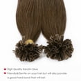 thumbnail image 5 of Benehair Thick 1g Keratin Nail U Tip 100% Remy Human Hair Extensions Pre Bonded Fusion Glue Seamless 50G Brown 16"-24", 5 of 13