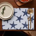 thumbnail image 5 of Coral and Starfish Table Mats, Beach Summer Nautical Theme, Heat Resistant and Wrinkle Free Flax Placemats, Ocean Pattern Dining Decor, Set of 4, 5 of 6