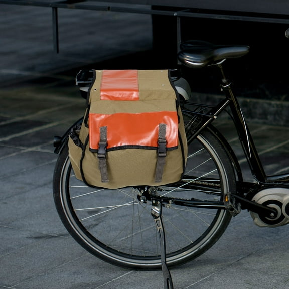 WEUVEB Large Capacity Motorcycle Saddle Bags 1Pack Canvas Waterproof Dustproof For Long-term Use Bicycle Accessories