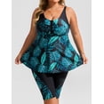 thumbnail image 3 of Traje de baño Tankini Hanna Nikole Green Leaves 20 para mujer de talla grande, 3 of 6