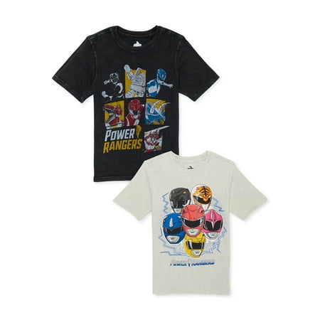 Power Rangers Boys Retro Graphic T-Shirt, 2-Pack, Sizes 4-18
