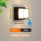 thumbnail image 3 of Aplique de pared LED para exteriores con sensor de movimiento CA 85-265 V, 6 W, 12 W, iluminación exterior, decoración de jardín, foco de luz LED para exteriores, 3 of 5
