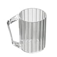 thumbnail image 2 of Plastic Toothbrush Cup - Scandinavian Bathroom Vanity Accessory, Tall Ridged Texture, Wide-Mouthed Design with Integrated Handle, Clear, JKODE, 2 of 8