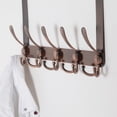thumbnail image 4 of Dseap Over the Door Tri Hooks 5-Hooks Coat Hook with Anti-Scratching Pads, Antique Copper, Brown, 4 of 10