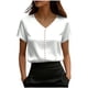 thumbnail image 1 of Eres Más Que Una Camisa de Puntuación de Prueba Moda de Verano de Mujer Color Sólido Casual Cuello en V Top de Manga Corta Mujeres Tops de Verano Casual, 1 of 5