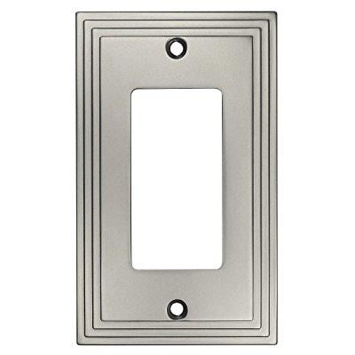 Gfi Out Cover Cosmas 25000-SN Satin Nickel Single GFI / Decora Rocker Wall Switch Plate Switchplate Cover ()