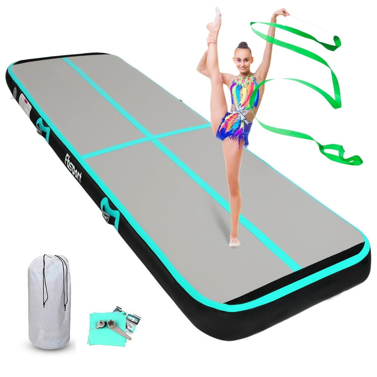 Fbsport Inflatable Gymnastic Mat Carbon Fiber Mat Floor 16ft Air Track 4 Tumbling Mat with Pump Walmart