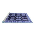 thumbnail image 2 of Ahgly Company Machine Washable Indoor Round Abstract Blue Modern Area Rugs, 6' Round, 2 of 4