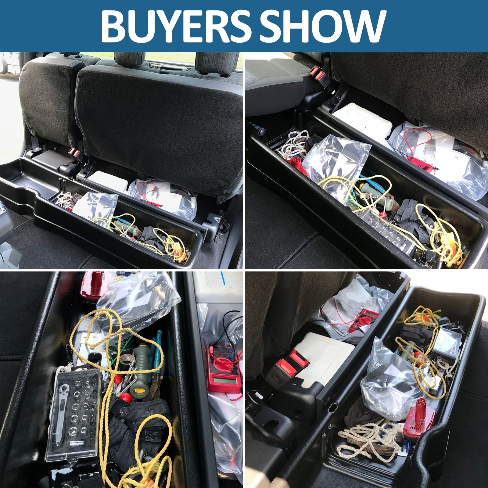 Kojem Underseat Storage Box, Fit for 2015-2022 Ford F150 Super Crew Cab, 2017-2021 F250 F350 F450, Truck Cargo Organizer Bins Pickup,2016 2018 2019 2020