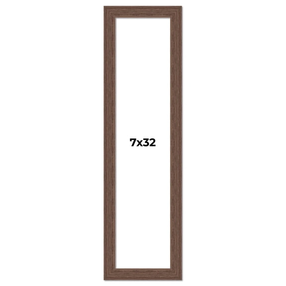 7x32 Frame Brown Distressed Barnwood Picture Frame | Rustic Farmhouse Photo Frame Includes UV