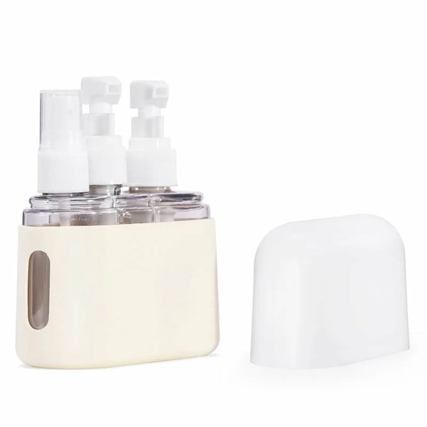 Botella de spray de plástico transparente de tamaño de viaje para champú y acondicionador, juego portátil, mini dispensador de champú, juego de botellas de viaje portátiles, botella de viaje