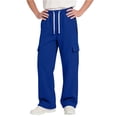 thumbnail image 2 of BXJX Boys Cargo Sweatpants, Relaxed Fit Elastic Waist Casual Straight-Leg Kids Athletic Pants with Drawstring Blue Size 5-6 T, 2 of 7