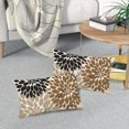 thumbnail image 2 of Brown Tan Black Pillow Covers 12x20 Inch Set of 2 Dahlia Floral Decor Throw Pillows Spring Summer Modern Geometry Flower Outdoor Decorative Cushion Cases for Sofa Couch Bed Decorations, 2 of 6