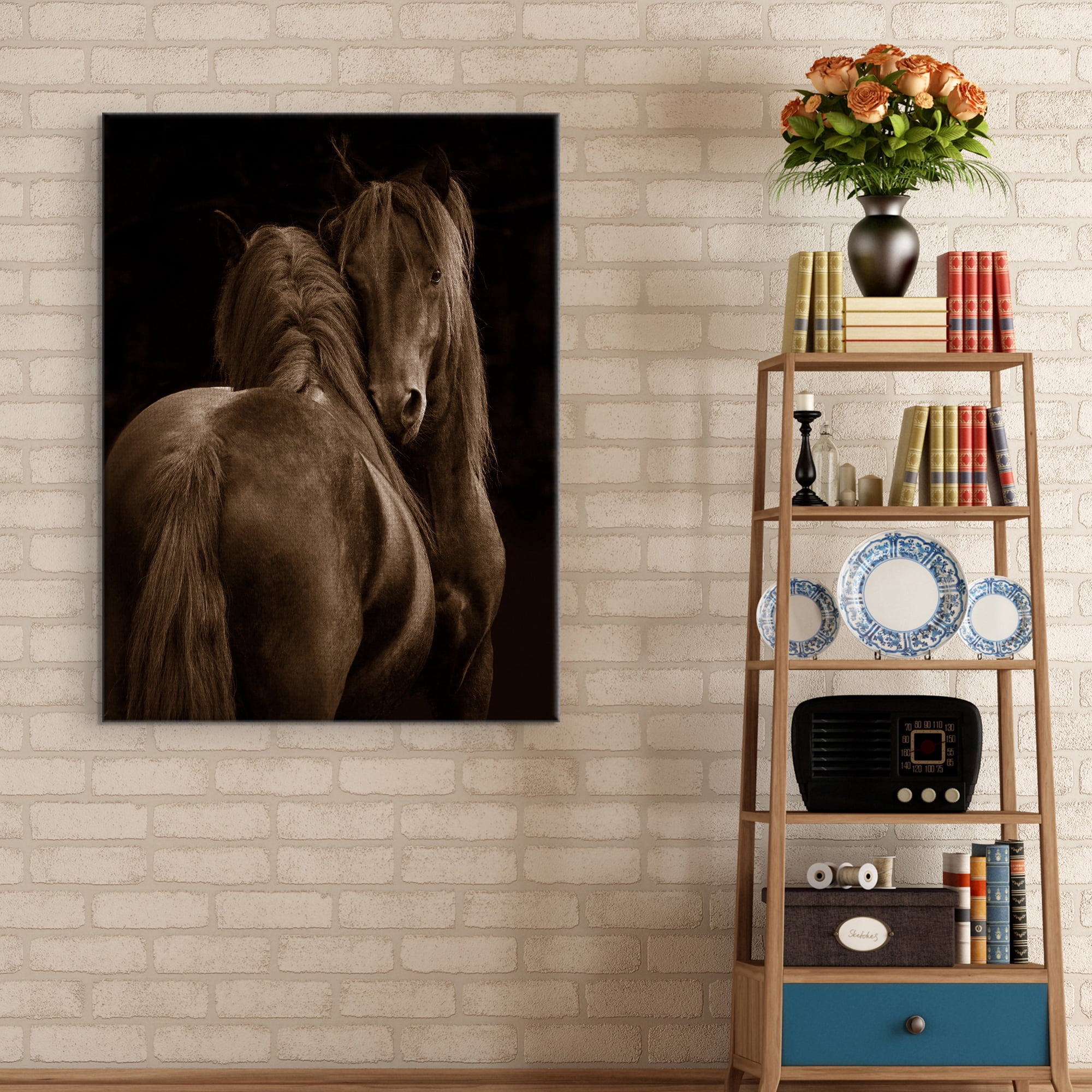 Masterpiece Art Gallery Horse Loving Tenderness by Tony Stromberg Canvas Photo Art Print 30" x 40"