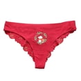 thumbnail image 1 of Gibobby Ropa interior bikini elástica para mujer Ropa interior encaje algodón transpirable con estampado seda navideña para mujer （Rojo， M), 1 of 2