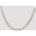 thumbnail image 5 of Sterling Silver 6.8mm Flat Curb Chain (18 X 6.8) Made In Italy qlb180-18, 5 of 5