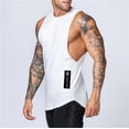 thumbnail image 1 of Camiseta sin mangas de algodón para entrenamiento y gimnasio, camiseta deportiva sin mangas con músculos para hombre, ropa de moda con tirantes, camisetas de culturismo, chaleco de Fitness Tan Jianjun unisex, 1 of 2