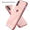 thumbnail image 2 of Case for iPhoneX iPhone Xs, Soft Silicone TPU Slim Case Electroplated Heart Phone Case Simple Luxury Shockproof Protective Case -Pink Heart, 2 of 15