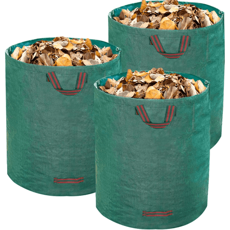 XKDOUS 3 Packs 72 Gallons Leaf Bags, Reusable Yard Waste Bags, Heavy Duty Lawn and Leaf Garden Bags with Handle, Camping Trash Bags Portable Yard Trash Bag Garden Waste Bags