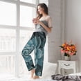 thumbnail image 5 of Cauagu Blue Color Cactus Pajama Pants for Women Loose Fit Wide Leg Trouser Pants Casual Elastic Waist Drawstring Lounge Pants, 5 of 6