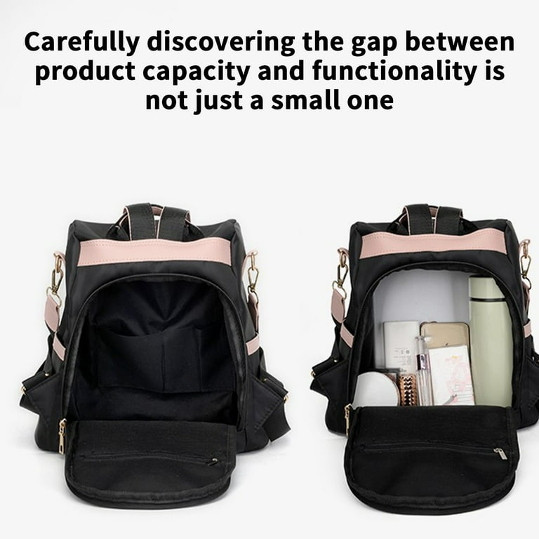 backpacks travel hide straps Women's Anti-Theft Travel Backpack with Hidden Back Pocket, Convertible One  or Two Shoulder Strap Design for Secure Commuting and Day Trips
