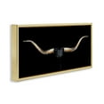 thumbnail image 3 of Stupell Industries Bull Horns Shadow Animal Painting Animals & Insects Painting Gold Floater Framed Canvas Art Print Wall Art, 31 x 14, 3 of 9
