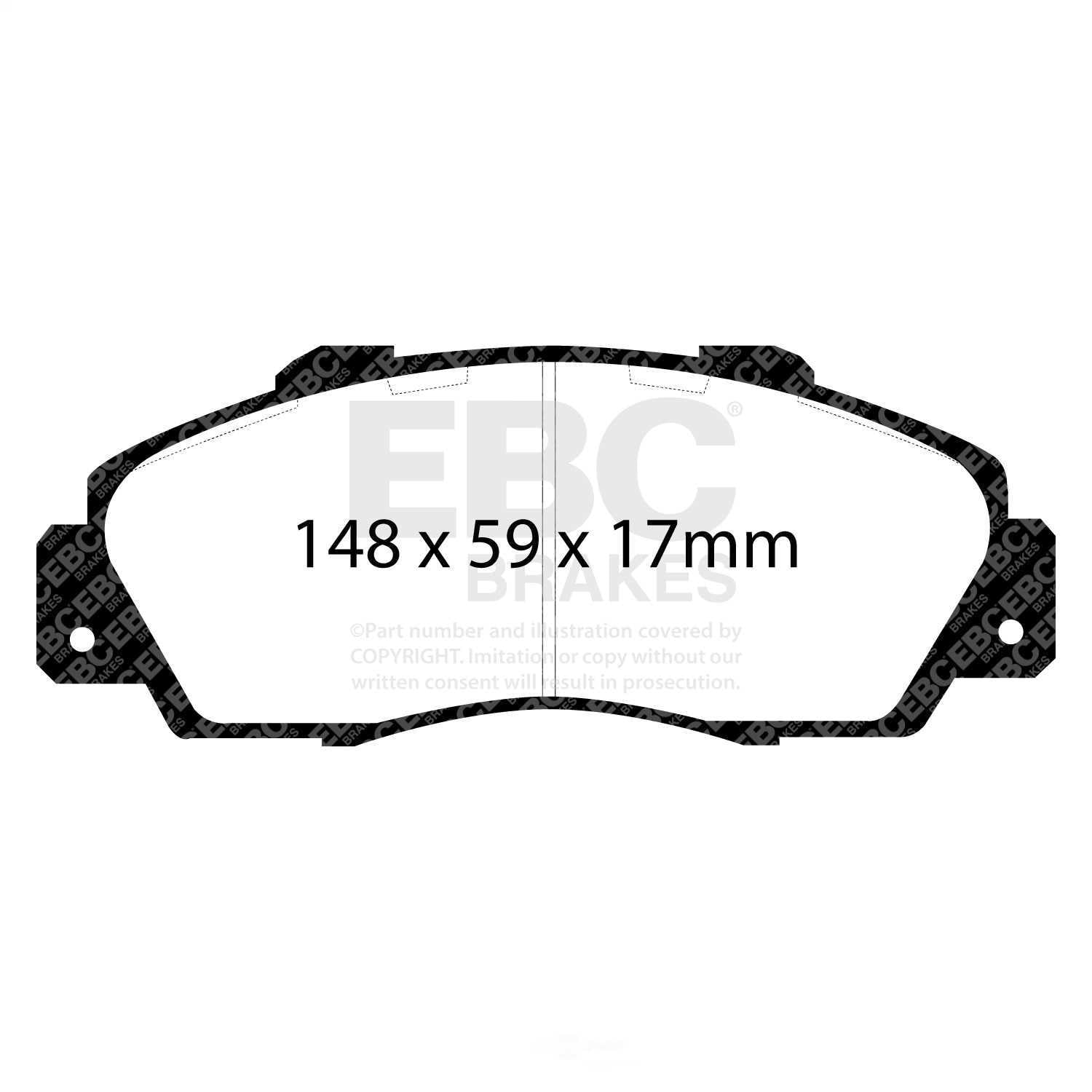 EBC Brakes Redstuff Premium Fast Street Pad For All Engine Sizes Fits select: 1991-2002 HONDA ACCORD, 1997-2001 ACURA INTEGRA