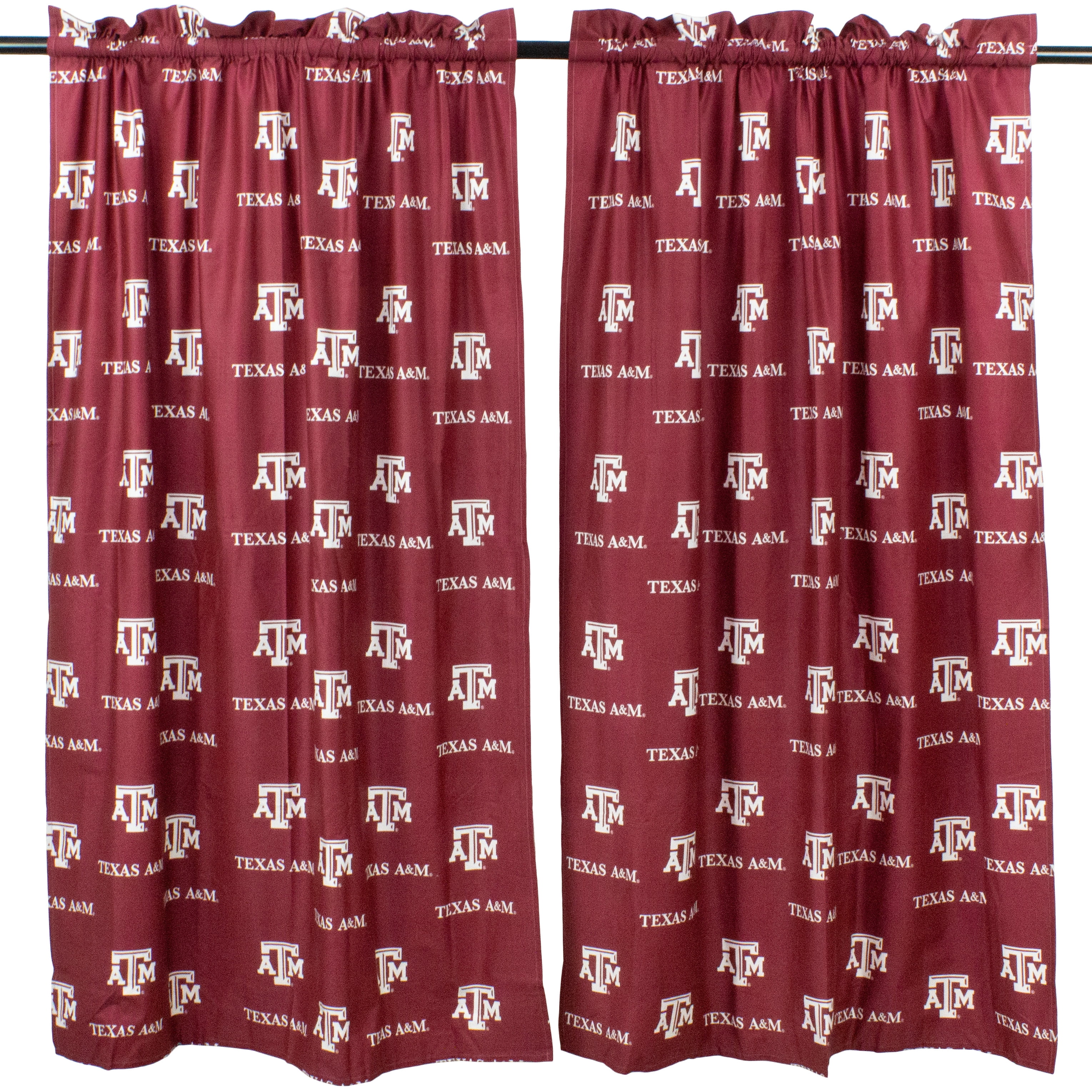 Texas A&M Aggies 100% Cotton, 63" Curtain Panels, Set of 2