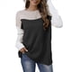 thumbnail image 1 of Suéter Oversize con Bloques de Color para Mujer: Cuello Redondo, Punto Acanalado, Hombros Caídos, Larga Negro XL, 1 of 9