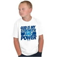 thumbnail image 3 of God is My Strength and Power Crewneck T Shirts Boy Girl Teen Brisco Brands XS, 3 of 6