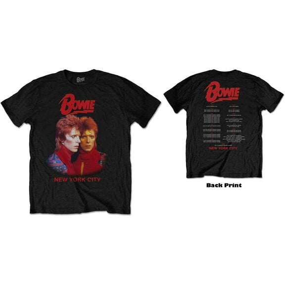 David Bowie Unisex T-Shirt New York City (Back Print) (Small)