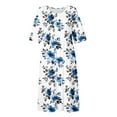 thumbnail image 2 of Maplenight Summer Dresses for Women Half Sleeve Floral Midi Dress Casual Holiday Beach Sundress with Pockets, 2 of 5