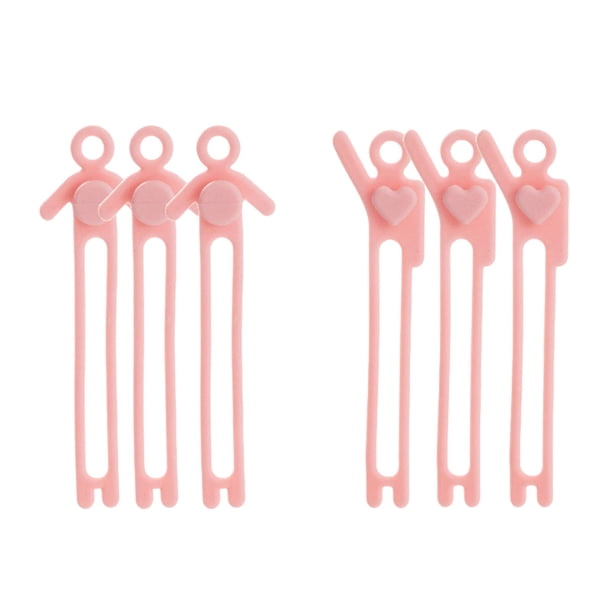 Fiudx Bridas de Silicona Reutilizables (Paquete de 6) - Organizador de Cables Flexible para Auriculares, Cargadores de Teléfono y Cables de Computadora - Cuerda Elástica para La Gestión de Cables En
