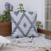 Ox Bay Petra 20" x 20" Navy/White Diamond Reversible Indoor/Outdoor Adult Decorative Throw Pillow