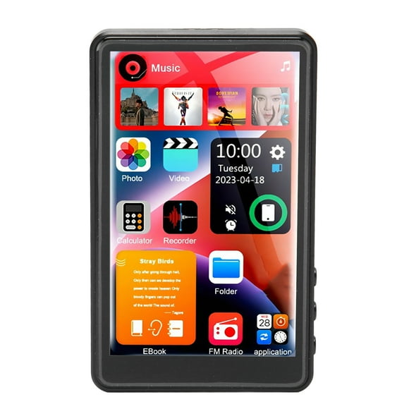 Lecteur MP3 4.0 Pouces Portable HiFi avec Dent Bleue, Écran Tactile, Radio FM, Enregistreur et Ebook, Supporte 1080P, Charge Rapide