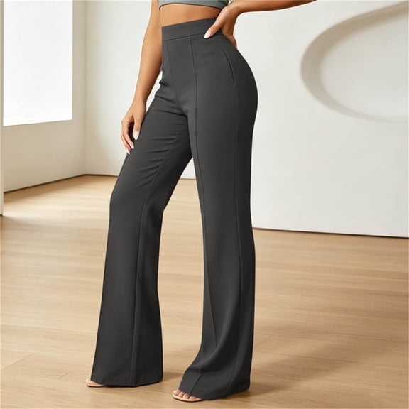 Women's High Waisted Flare Pants Slim Fit Bell Bottom Dress Pants Flattering Elegant Work Office Business Casual Trousers Stretchy Yoga Slacks Long Bottoms