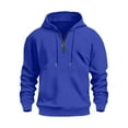 thumbnail image 2 of ZyeKqe Hoodies for Men Drawstring Quarter Zip Fleece Lined Sweatshirts Fall Winter Solid Pullover Tops with Pocket, 2 of 3