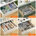 thumbnail image 6 of GPED Silverware Drawer Organizer, Expandable Clear Acrylic Silverware Organizer, Kitchen Drawer Organizer for Utensils, Adjustable Cutlery Tray, Office, Supplies-9 Compartments, Large, Clear, 6 of 7
