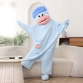 thumbnail image 4 of Silly Onesie Adult Pajamas Unisex Ultra Soft Plush Hooded Loungewear Funny Monster Hooded Pjs Big Mouth Monster Homewear for Movie Nights, 4 of 5